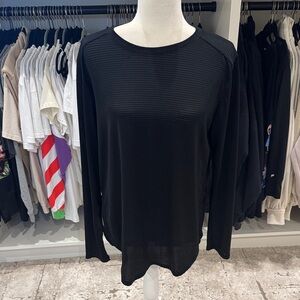 Mono B Black Long-Sleeve Crewneck Top
